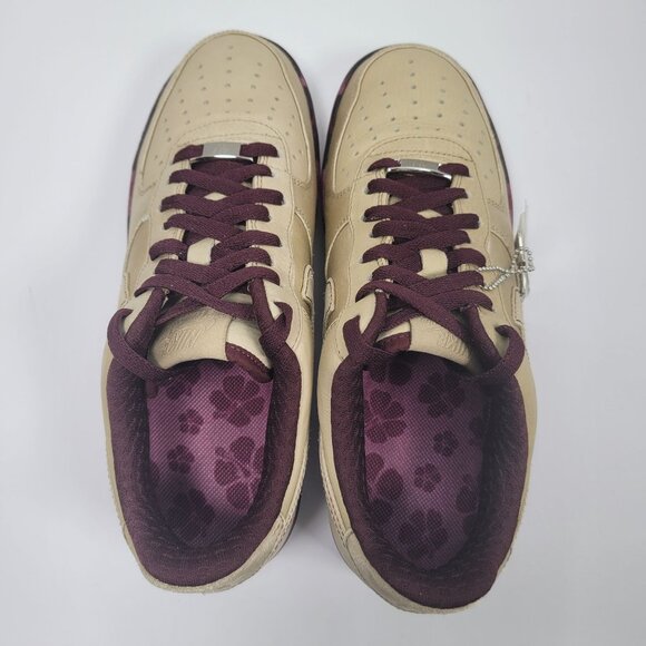 Nike Air Force 1 Premium 07 Women's Burgundy Gold Sneakers 315186-221 US Size 9 - Picture 7 of 10